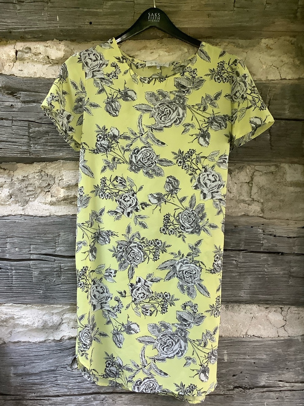 Wayf Yellow Floral Midi Dress